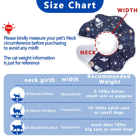 Soft Cat Cone, Adjustable Recovery Collar After Surgery To Prevent Licking Wound, Protective Cat Neck Cone, Comfortable Pet Elizabethan Collar For Cats Kittens And Puppies