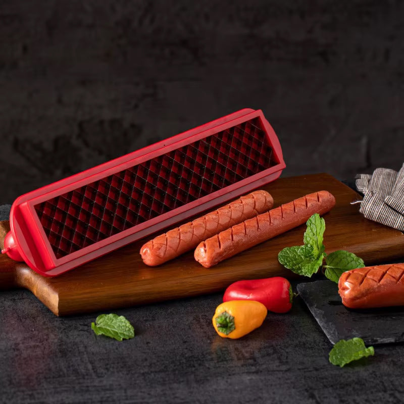 Cross - Groove Sausage & Hot Dog Slicer: Precision Mesh, Ide