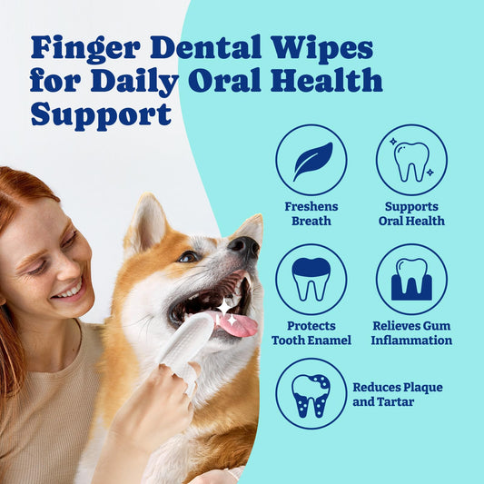 YoYoBay Dog Teeth Cleaning Wipes Dual-Sided Herbal Formula 50 PCS Unflavored - Detail Angle 2 | Majestic Pet Kingdom