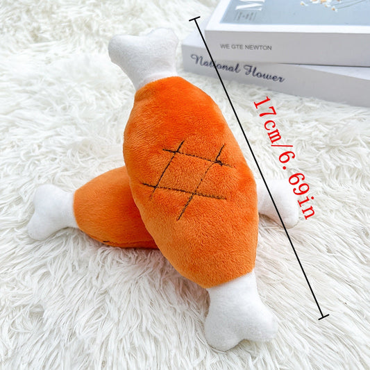 Plush Chicken Leg Dog Chew Toy - Soft Durable Pet Chewing Toy For Small Medium Dogs Puppy Teething Play Supplies | Purrfect Pet Kingdom