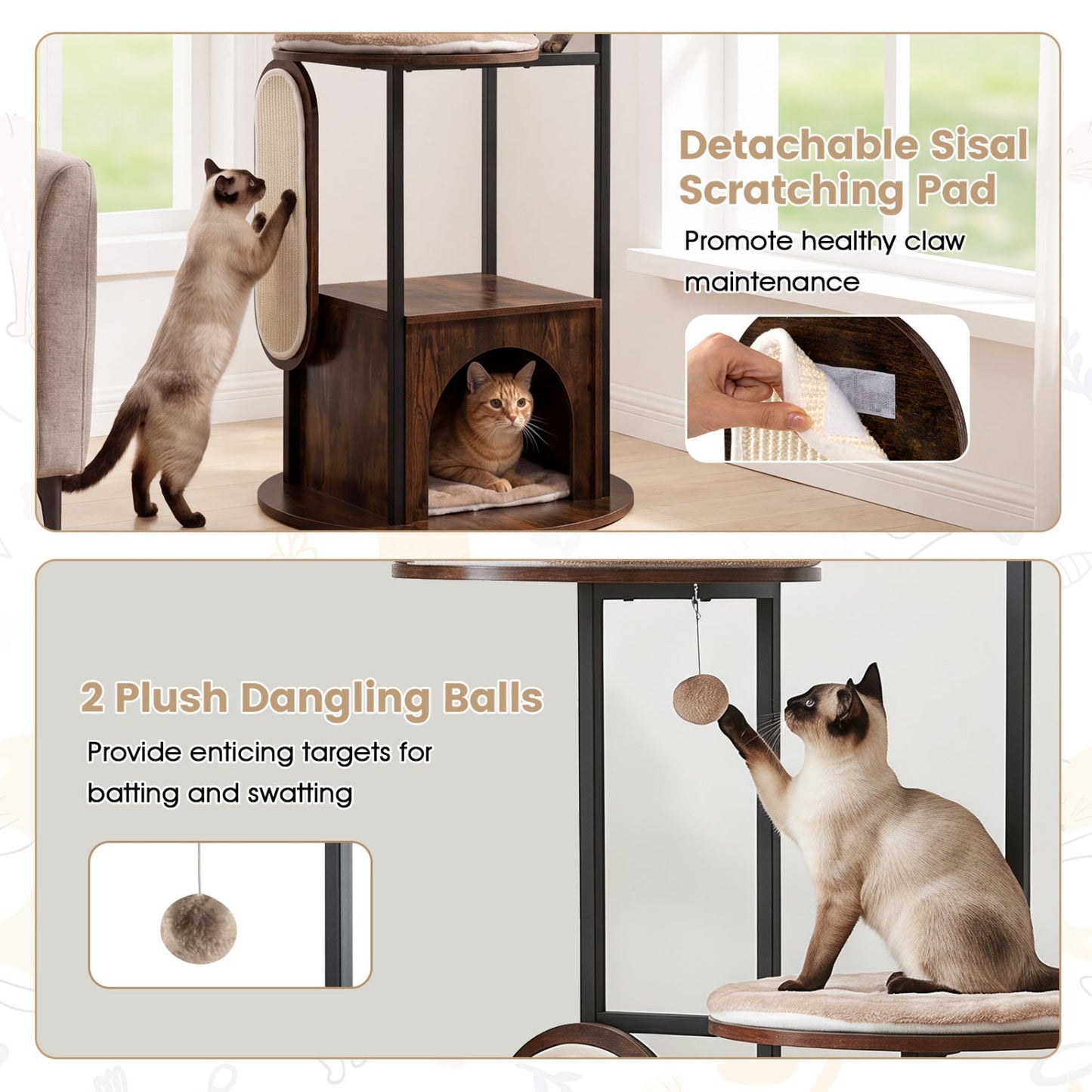 72-Inch Multi-Level Cat Tree with Condo and Perches | Purrfect Pet Kingdom