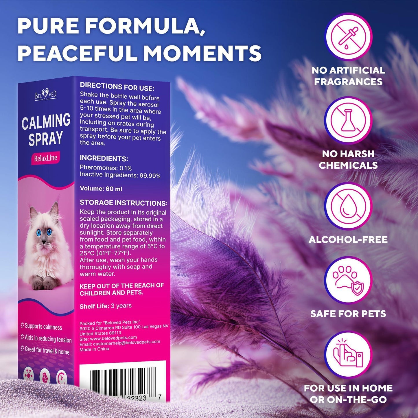 Calming Pheromone Spray for Cats - Scratch Repellent