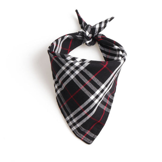 Dog And Cat Plaid Double-layer Thickened Pet Bib For Dogs