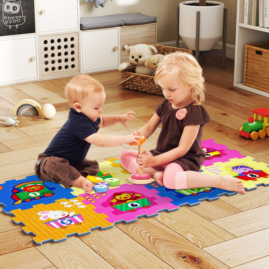 8-Piece Interlocking Baby Floor Puzzle Tiles with Educational Numbers | Purrfect Pet Kingdom