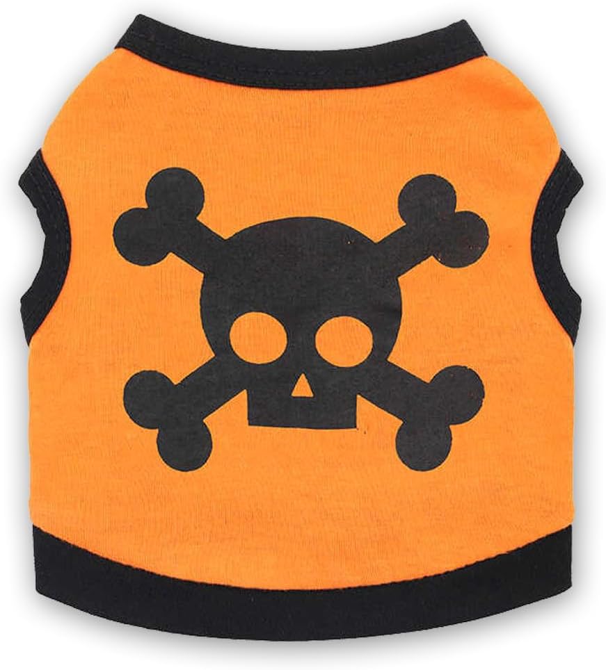 Dog Vest Skull Bones Halloween Cosplay Sleeveless Tank Top