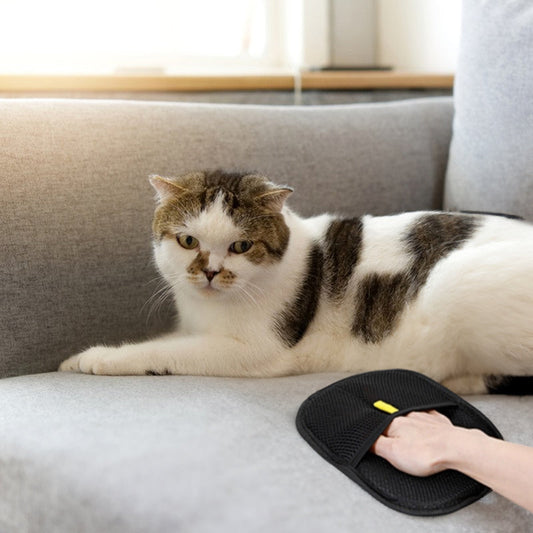 Pet Grooming Gloves 3-in-1 Deshedding Bath Massage Mitts Pair - Detail Angle 2 | Majestic Pet Kingdom