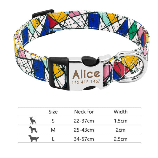 Adjustable Nylon Dog Collar Personalized Dogs Cat ID | Purrfect Pet Kingdom