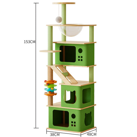 Cat Tree Climbing Frame with Sisal Scratch Board & Cozy Nest