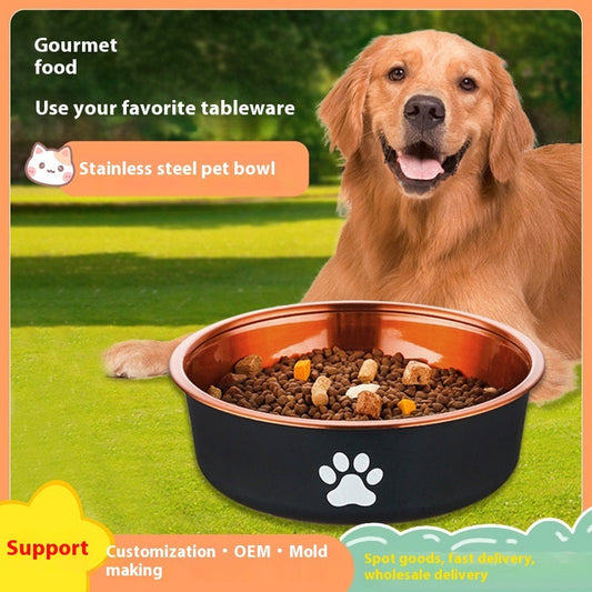 Stainless Steel Bowl For Pet Anti-tumble Non-slip Food Basin - Majestic Pet Kingdom