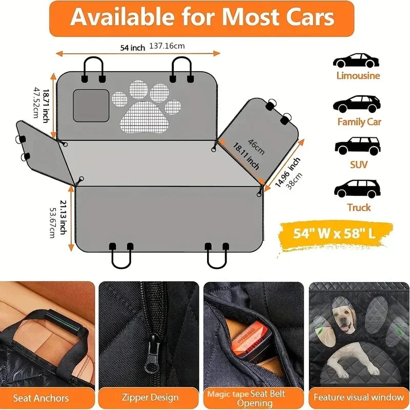 Dog Car Seat Cover Waterproof Mesh Window Side Flap Hammock Mat - Detail Angle 6 | Majestic Pet Kingdom
