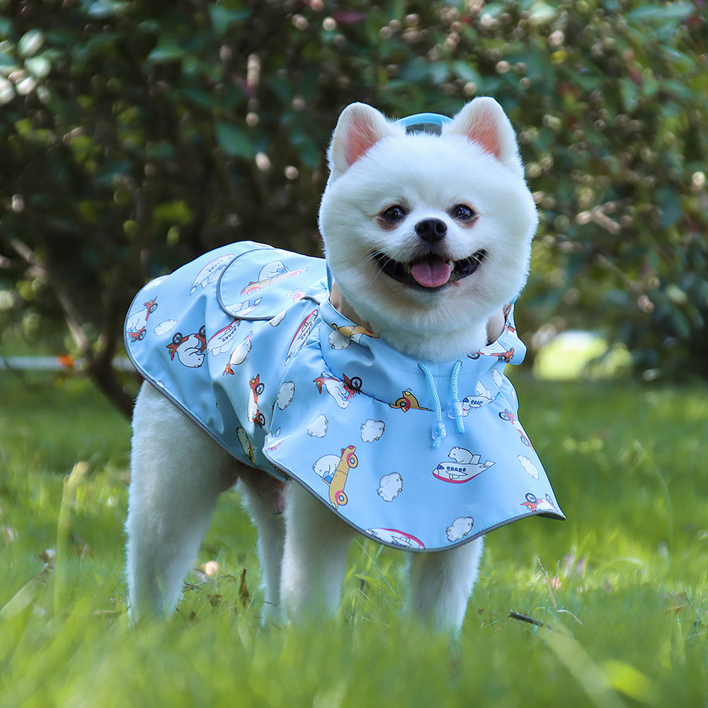 Dog Raincoat Transparent PU Leather Reflective Waterproof Cape - Detail Angle 7 | Majestic Pet Kingdom