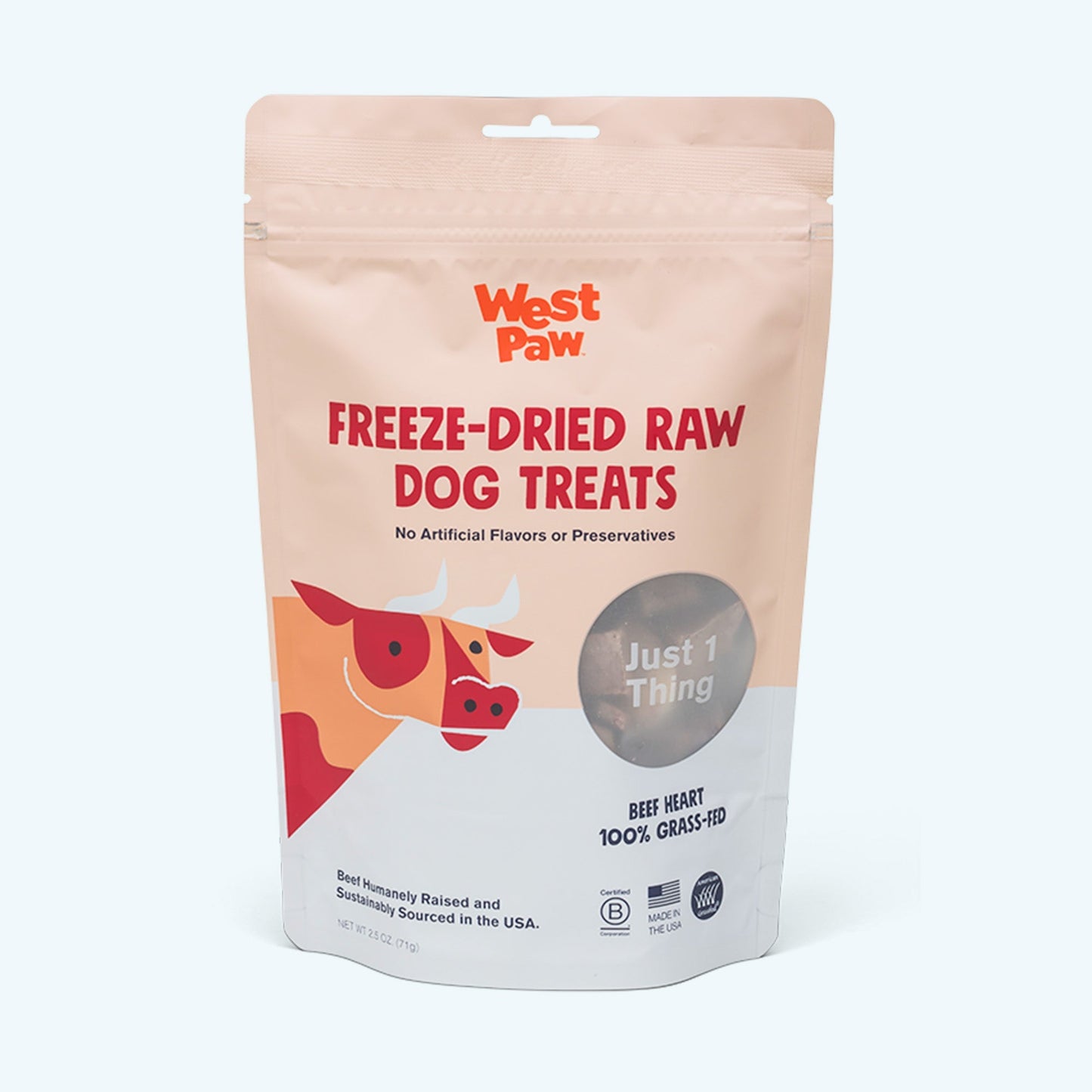 Dog Treats Beef Heart Dehydrated Single Ingredient 4oz Pouch