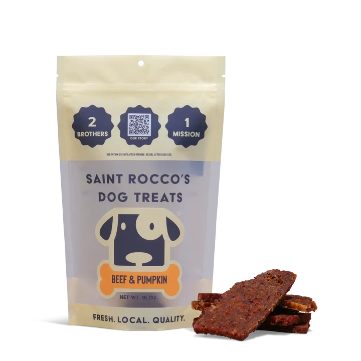 Dog Treats Saint Roccos Real Beef and Pumpkin Meat Chews 12o