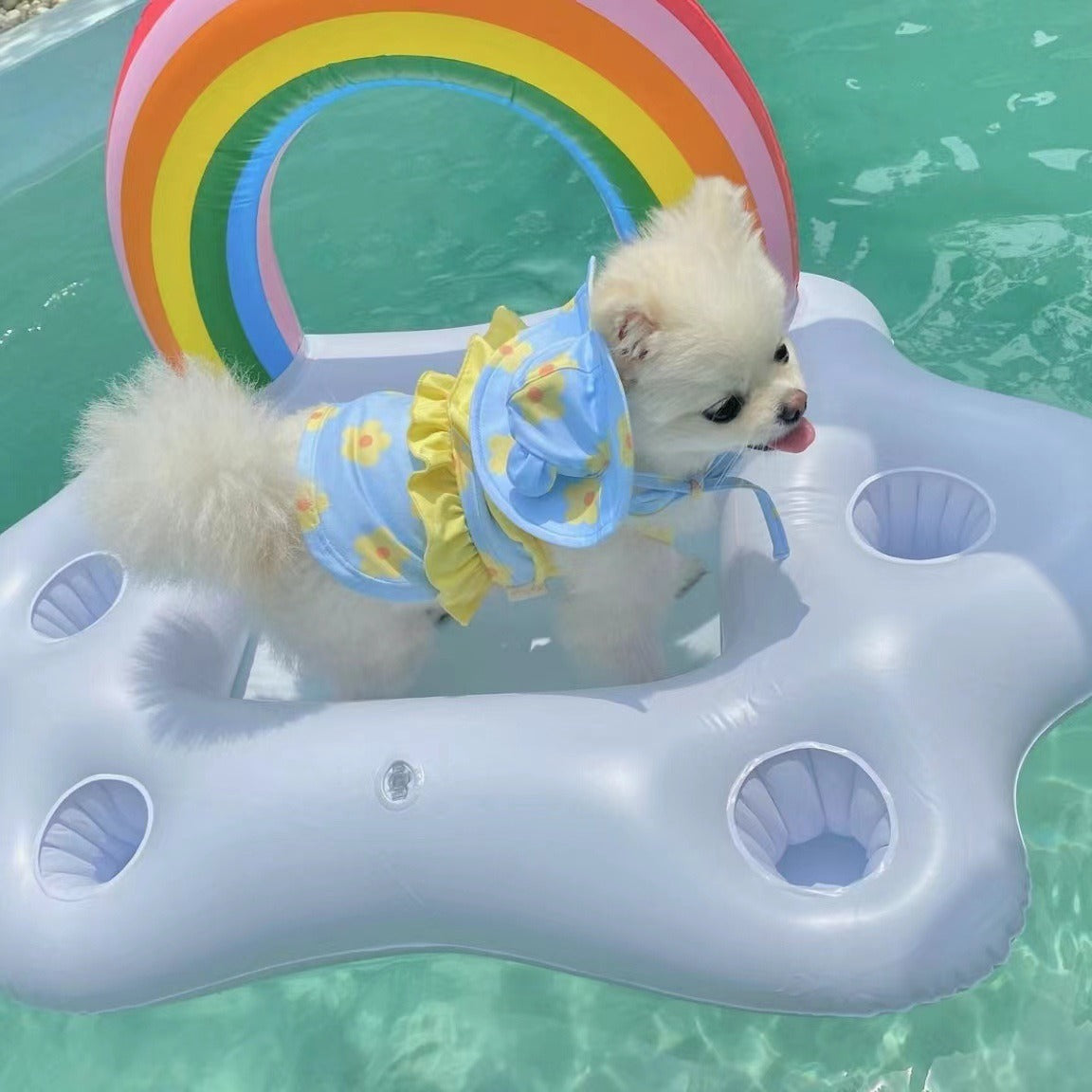 Dog Swimsuit Cute Bikini Print Breathable Beach Jumpsuit Clothes - Detail Angle 7 | Majestic Pet Kingdom