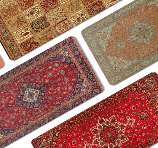 Large Persian Mouse Pad Office Carpet MousePad Natural Rubber Lockedge Anti Slip Desk Mat Laptop Office Game Accessories Pad - Detail Angle 2 | Majestic Pet Kingdom
