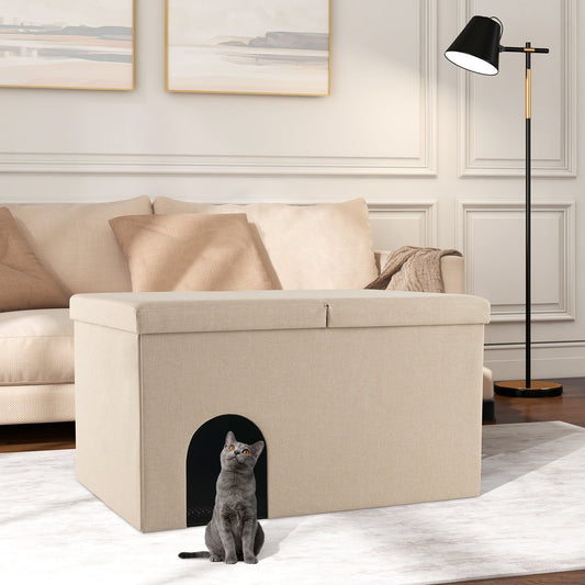 Cat Litter Box Enclosure Hidden Furniture with Urine Proof Litter Mat | Purrfect Pet Kingdom