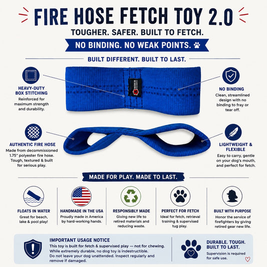 Recycled Fire Hose Dog Fetch Toy v2.0 | Purrfect Pet Kingdom