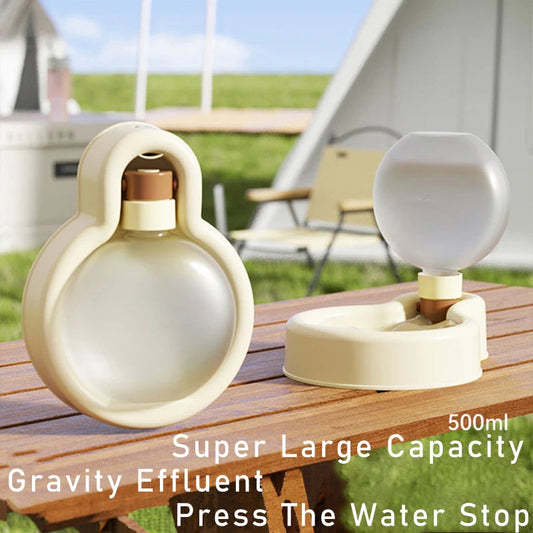 500ml Portable Cat Dog Water Bottle Sealed Travel Puppy Cats Fold Drinking Bowl Outdoor Pet Water Dispenser Feeder Pet Supplies - Detail Angle 2 | Majestic Pet Kingdom