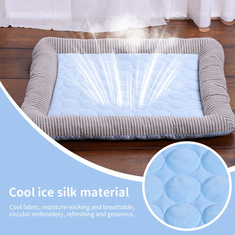 Cooling Pet Mat: Breathable Ice Silk Bed Pad | Purrfect Pet Kingdom