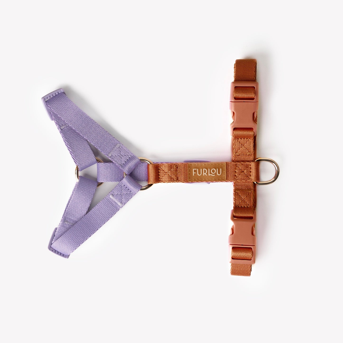Dog Harness Lavender and Terracotta Dual Tone Step-In Vest Band - Detail Angle 4 | Majestic Pet Kingdom
