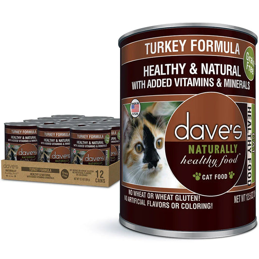 Dave's Naturally Healthy Turkey Dinner Paté Wet Cat Food (12.5oz) - Majestic Pet Kingdom