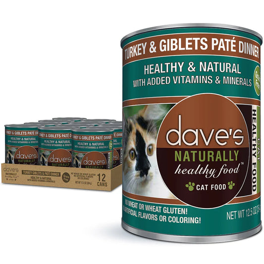 Dave's Naturally Healthy Turkey & Giblets Dinner Paté Wet Cat Food (12.5oz) - Majestic Pet Kingdom