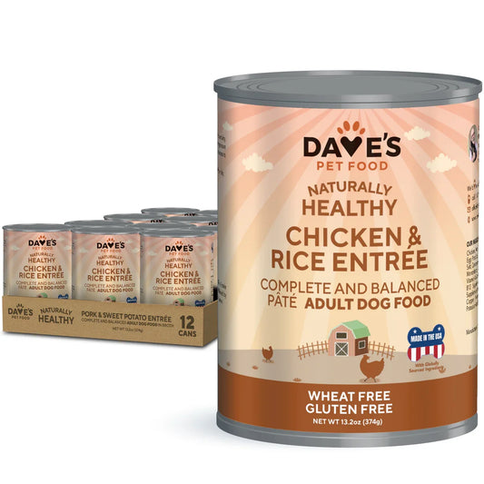 Dave’s Naturally Healthy Chicken & Rice Recipe Wet Dog Food (13.2oz) - Majestic Pet Kingdom