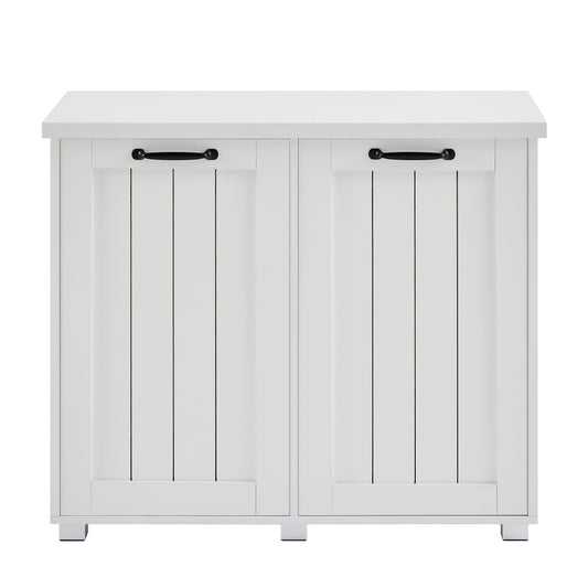 two-room-inclined-garbage-bin,-anti-pet-kitchen-garbage-bin-with-cutting-board,-independent-laundry-sorting-cabinet,-white-luxury-view-2 | Majestic Pet Kingdom