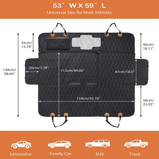 Four in one detachable pet car cushion waterproof dirt proof and scratch resistant rear trunk seat cushion for passenger seat - Detail Angle 2 | Majestic Pet Kingdom