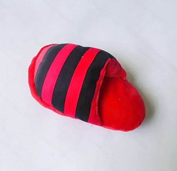 Dog Plush Toy Slipper Shape Interactive Squeaky Teething Chewer - Detail Angle 7 | Majestic Pet Kingdom