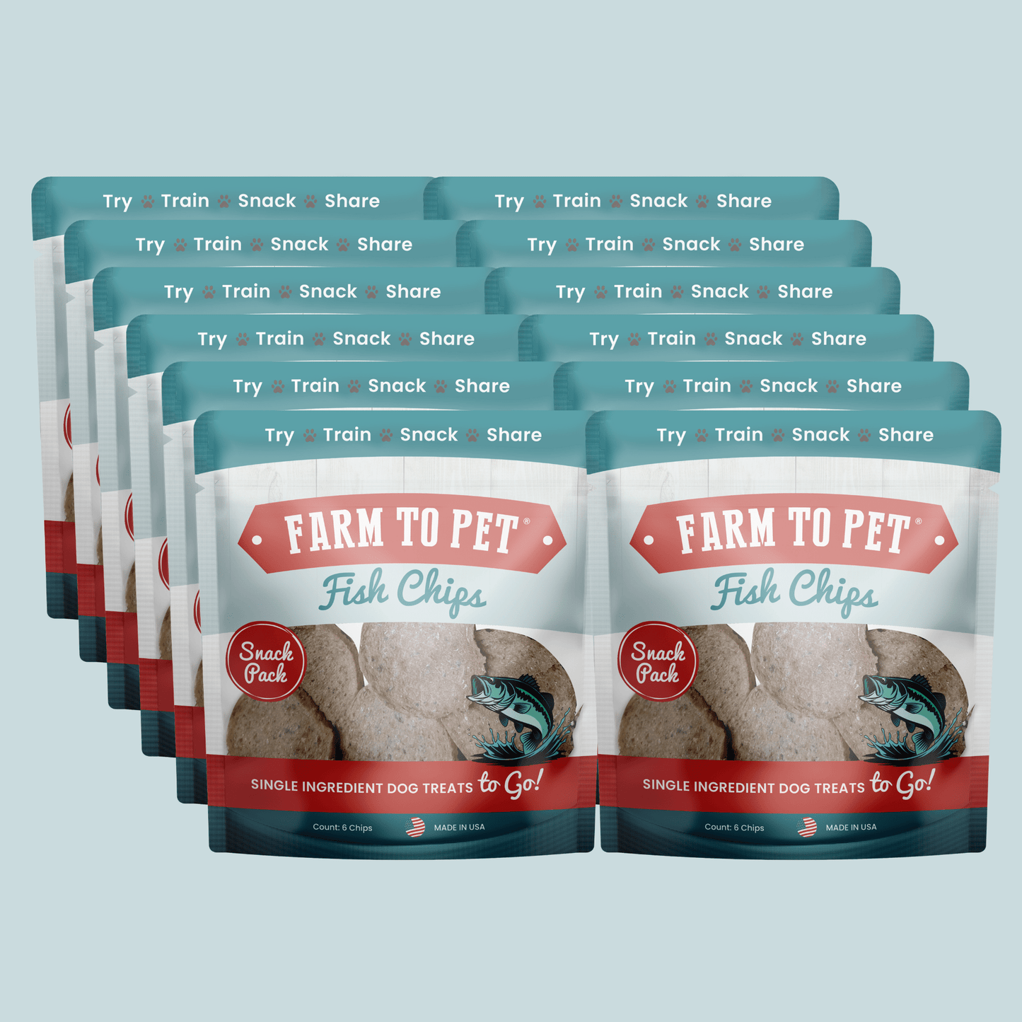 Dog Treats Fish Chips Snack Pack Bundles Travel Training 3pk