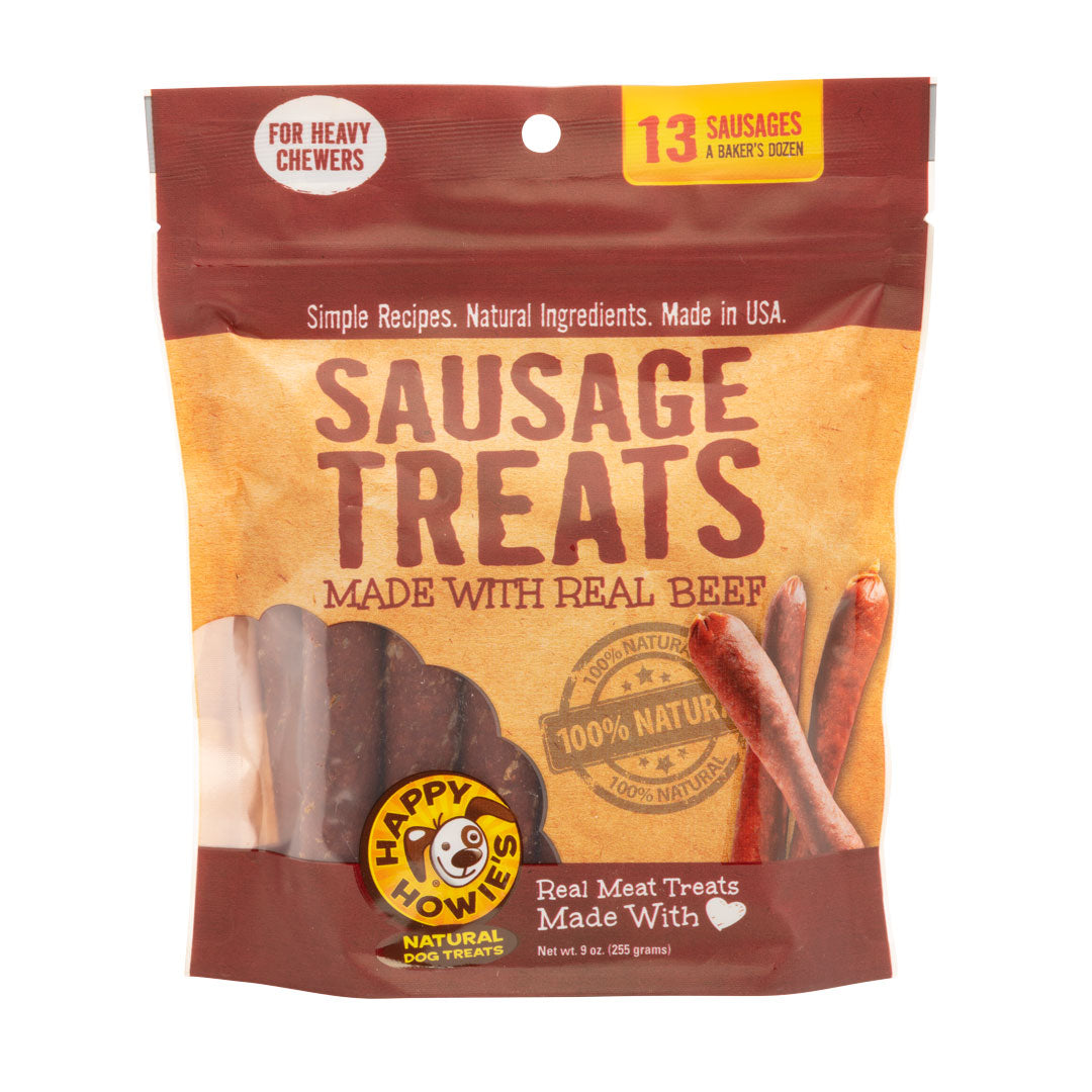 Dog Treats Happy Howies Beef Sausage Chews 4-Inch 13-Pack Ba
