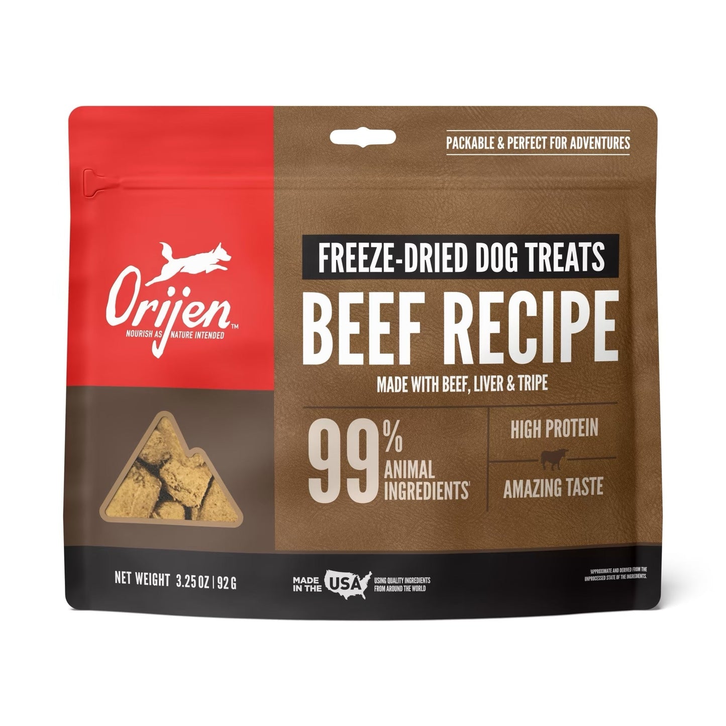 Dog Treats Orijen Ranch-Raised Beef Freeze-Dried Bites 3.25o