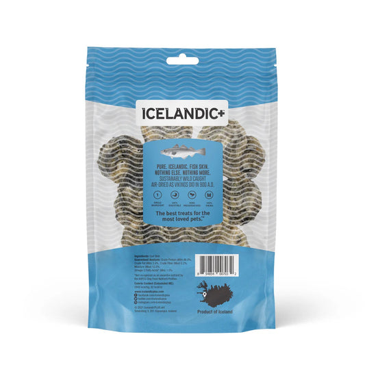 Dog Treats Icelandic Cod Skin Rolls Natural Dental Chews 3oz - Detail Angle 2 | Majestic Pet Kingdom