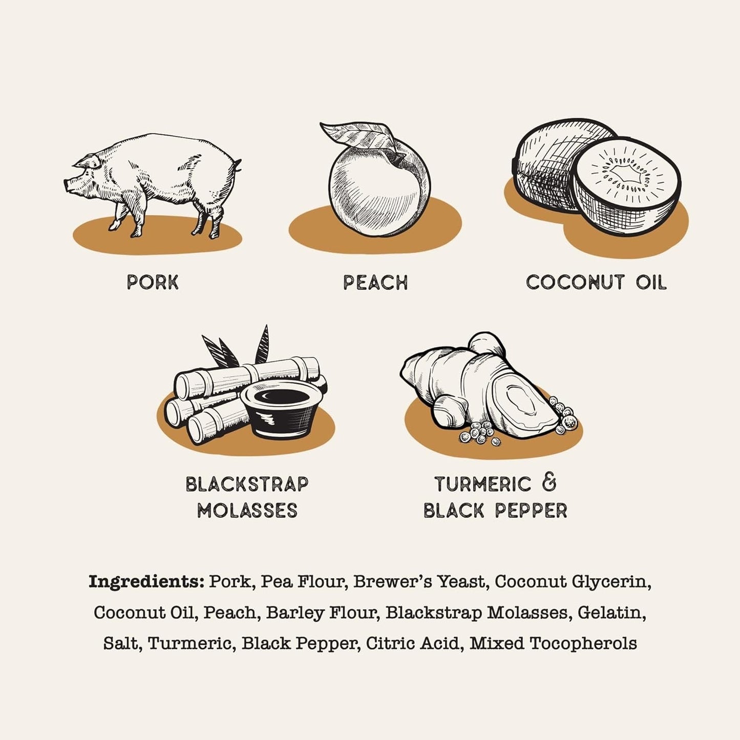 Dog Treats Naturals Superfood Pork and Peach Chews 10oz Bag