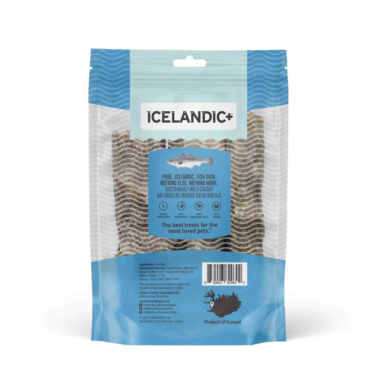 Dog Chews Icelandic Hand-Wrapped Cod Skin 5-Inch Sticks 3pk