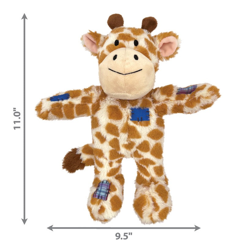 Dog Plush Toy KONG Wild Knots Giraffe Internal Rope Squeaker