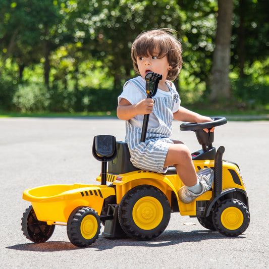 Kids Ride on Tractor Licensed Caterpillar with Detachable Trailer No Power-Yellow | Purrfect Pet Kingdom