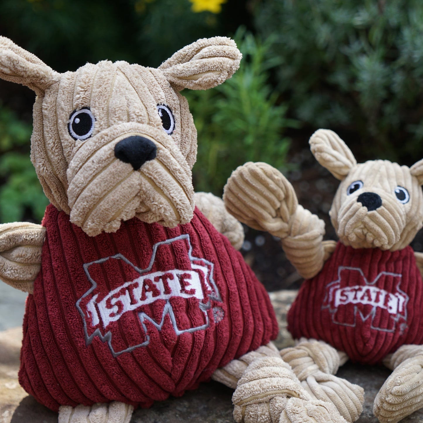 Dog Plush Toy NCAA Mississippi State Bully Mascot Knottie Toy - Detail Angle 5 | Majestic Pet Kingdom