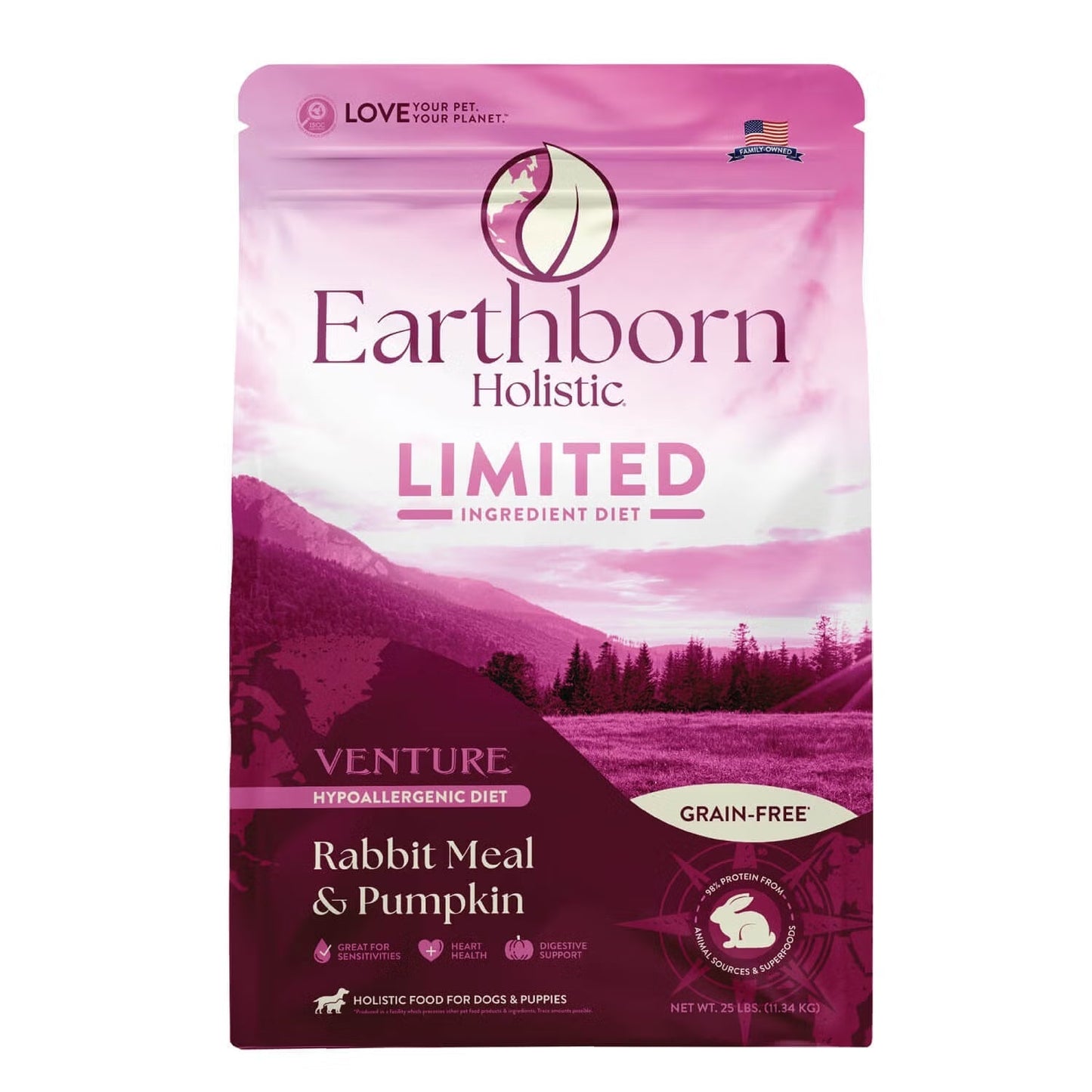 Dog Food Earthborn Venture Grain Free Rabbit & Pumpkin Kibbl
