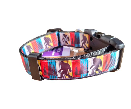 Bigfoot Sasquatch Black Nylon Dog Collar MD, LG, XL, Leash | Purrfect Pet Kingdom