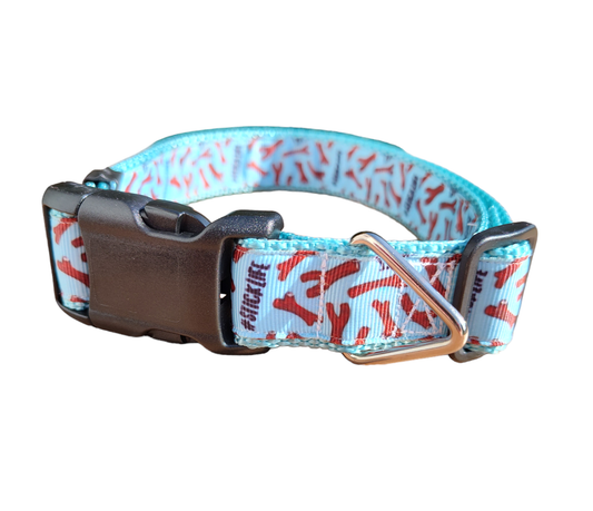 # Stick Life Light Blue Nylon Dog Collar MD, LG, XL, Leash, Martingale | Purrfect Pet Kingdom