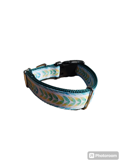 Watercolor Leaves Nylon Dog Collar | Purrfect Pet Kingdom