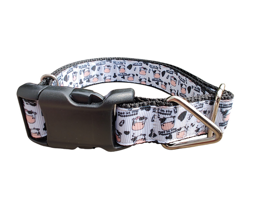 Not In The MOoOod Cow Nylon Dog Collar | Purrfect Pet Kingdom
