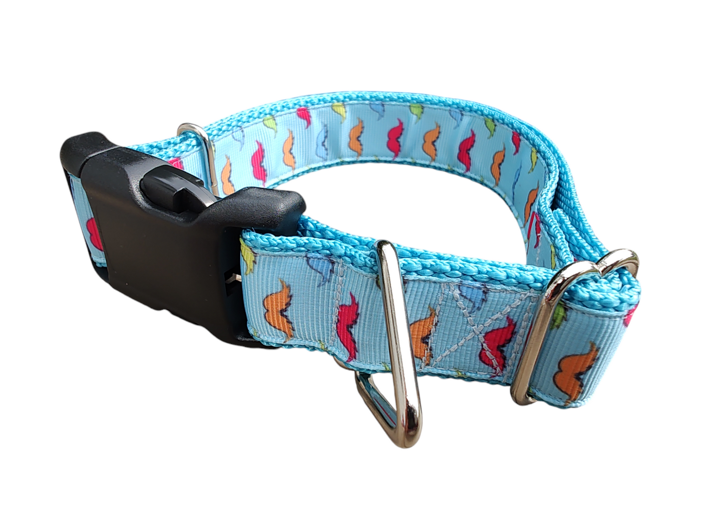 Rainbow Mustaches Nylon Dog Collar | Purrfect Pet Kingdom