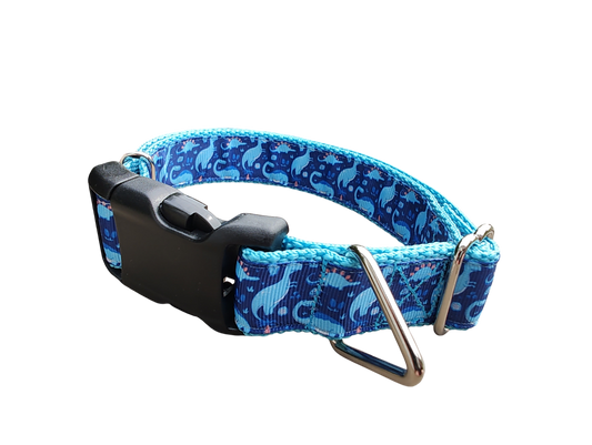 Blue Dinosaur Nylon Dog Collar | Purrfect Pet Kingdom
