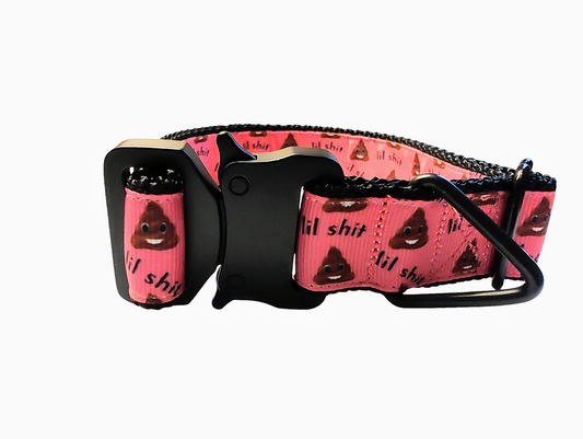 Lil Shit Pink Nylon Dog Collar | Purrfect Pet Kingdom