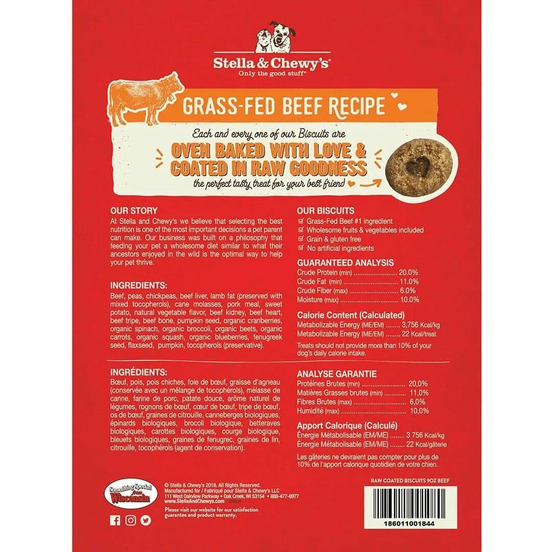 Dog Treats Stella & Chewys Raw Coated Biscuit Chicken 9oz
