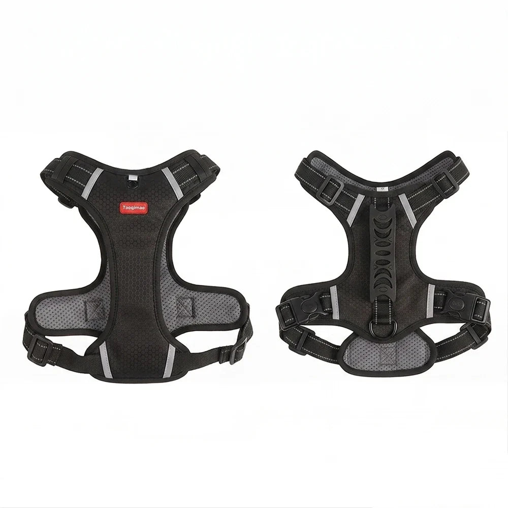 Tactical Dog Harness No Pull Reflective Pet Vest Adjustable Breathable Mesh Dog Chest Strap with Handle for Small Large Dogs Cat - Red | Purrfect Pet Kingdom