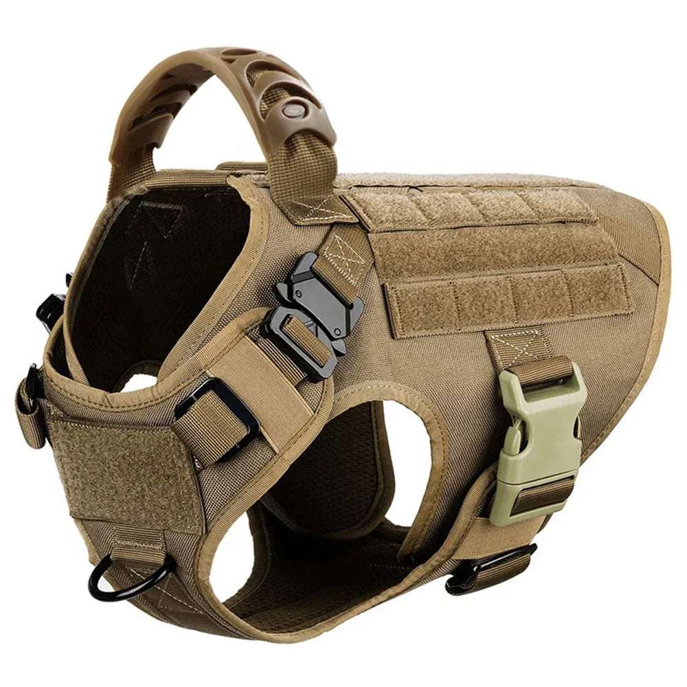 CANBOUN Tactical Military Vest Pet German Shepherd Golden Retriever Tactical Training Dog Harness And Leash Set For All Breeds D - Black 5 piece set | Purrfect Pet Kingdom
